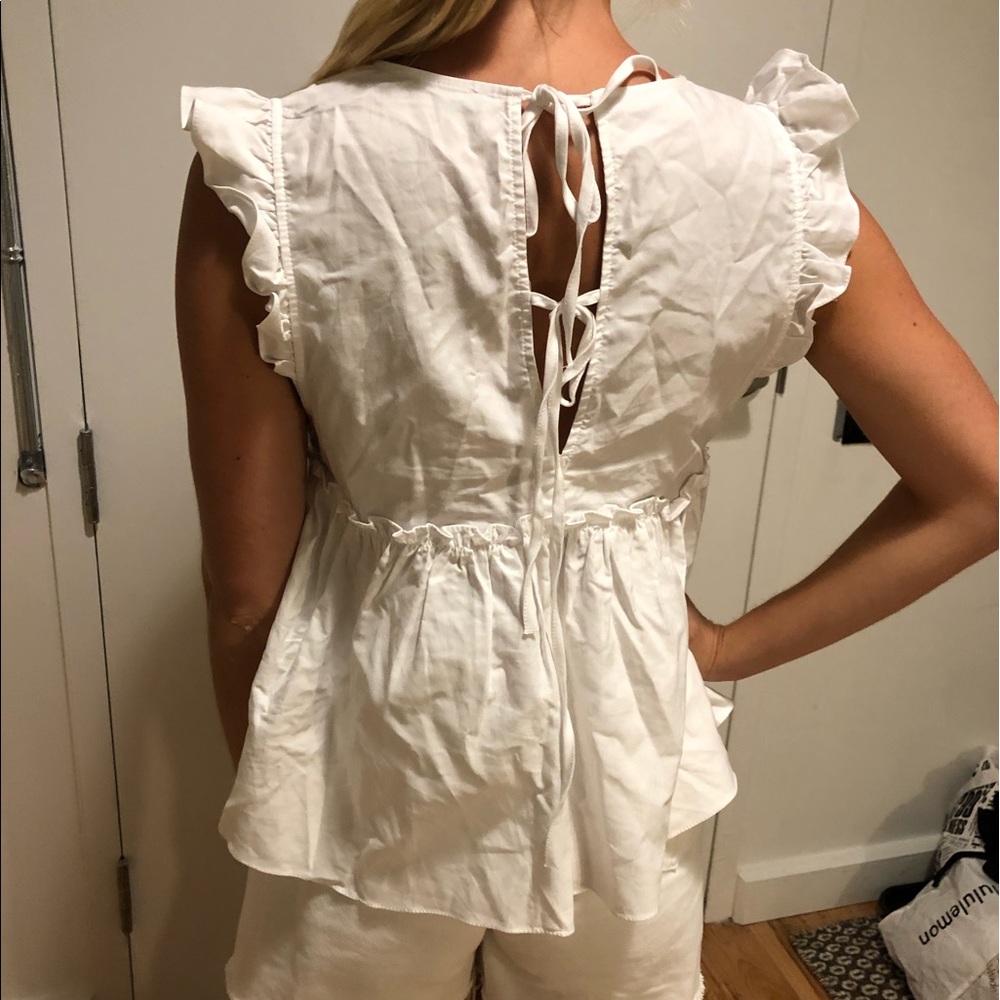 Zara white peplum top - Picture 2 of 2